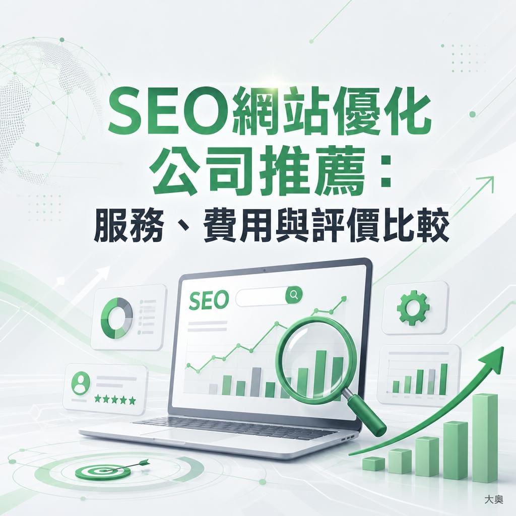 SEO網站優化公司推薦：服務、費用與評價比較示意圖
